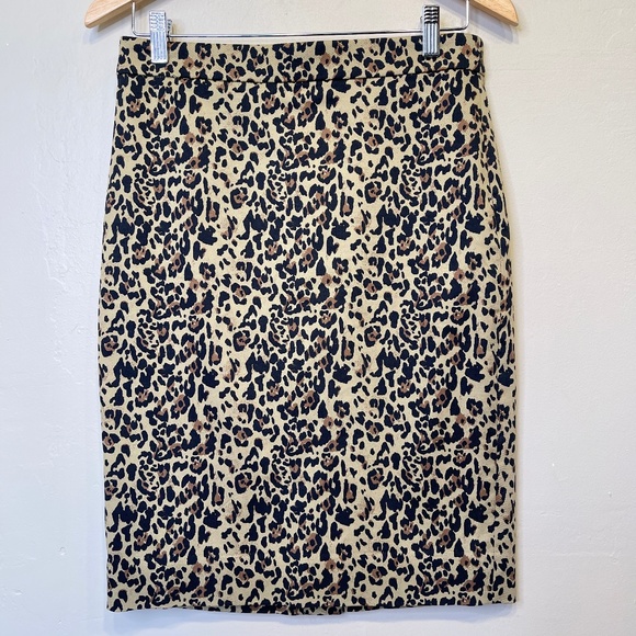JC | No2 Reimagined Leopard Print Animal Pattern Cotton Versatile Pencil Skirt - Picture 2 of 10
